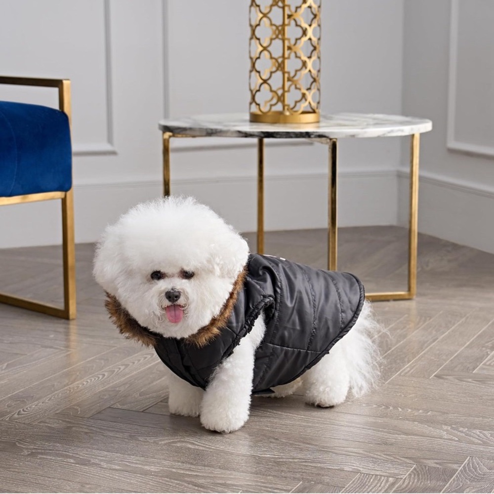 Juicy Couture Faux Fur Hooded Dog Jacket - Picture 1 of 7